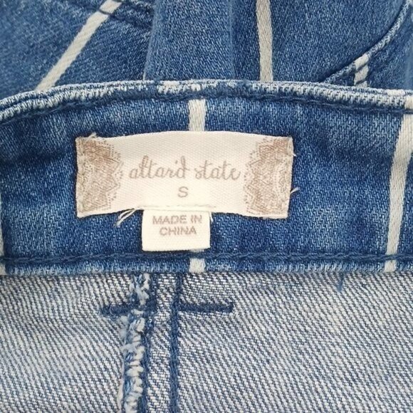 Altar'd State Skirt Blue Denim Striped Mini Straight Womens Size Small - Picture 4 of 5